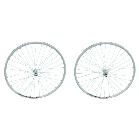 Silver Alloy 700c 36 Spoke 14g UCP 3/8 Axle. Wheel Set. Front and Rear Free Wheel