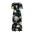thumbnail image 4 of DPTALR Robes Décontractées Rétro à Col Rond pour Femmes, Jupes Longues à Fleurs pour Sorties d'Été Mignonnes pour Filles, 4 of 4