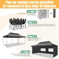 thumbnail image 3 of COBIZI 10x20 Pop Up Canopy - Heavy Duty Waterproof Tent with Extended Awning,UPF 50+, Instant Set up for Outdoor Events, Weddings & Parties,Includes Roller Bag,Black, 3 of 10