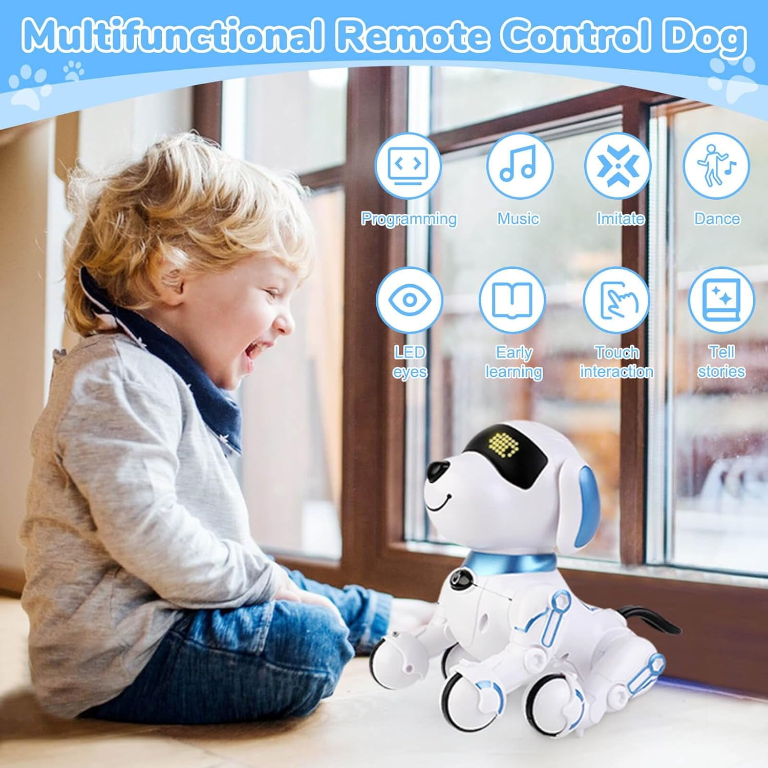 Gmdisc RC Robot Toys for Kids, Programmable Interactive Remote Control Smart Robot for Age 3 4 5 6 7 8 Year Old Boys Girls Birthday Gift Present