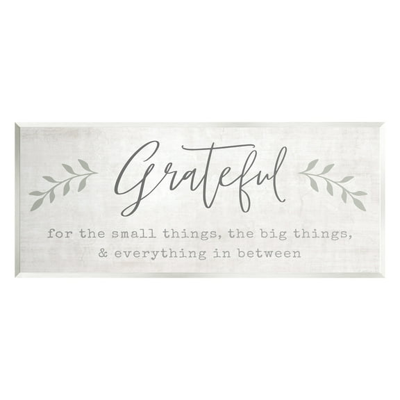 Stupell Industries Uplifting Gratitude Phrase Botanical Sprig Typography Graphic Art Unframed Art Print Wall Art, Design by Natalie Carpentieri