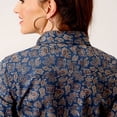 thumbnail image 2 of Roper Womens Long Sleeve Snap Navy Paisley Western Shirt, 2 of 2