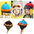 thumbnail image 5 of Toddler Baby Girls Boys Woolen Winter Warm Pilot Caps Kids Cute Earflap Beanie Hats, 5 of 6