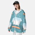 thumbnail image 4 of Pofeuu Bathtub with Soap Bubbles Print Sun Protection Outdoor Lightweight Full Zip UV Cooling Hoodie Long Sleeve Summer Clothing for Outdoor Hiking-Large, 4 of 5