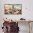 thumbnail image 3 of Stupell Industries Cactus Paths & Sunset Landscape & Nature Painting Gold Floater Framed Canvas Art Print Wall Art, 17 x 21, Set of 2, 3 of 10