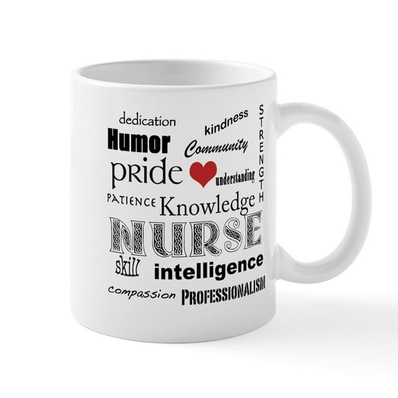 CafePress - Nurse Pride With Red Heart Mug - 11 oz Ceramic Mug - Novelty Coffee Tea Cup