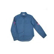 Embroidered Chambray Button Down Shirt (Little Girls & Big Girls)