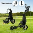 thumbnail image 3 of Gymax Chariot Poussé de Golf Électrique avec Poignée Réglable et 9 Réglages de Vitesse, Porte-Parapluie, 3 of 10