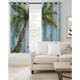 thumbnail image 2 of Coastal Beach Tree Blackout Curtains, Light Blocking Print Window Curtains, Summer Tropical Starfish Wood Grain Thermal Insulated Window Drapes for Living Room Kitchen Cafe 2 Panels, 104"W x 52"L, 2 of 9