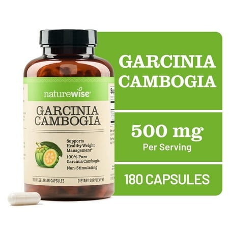 NatureWise Garcinia Cambogia - 60% HCA - Vegan, Non-GMO - 180 Capsules[60-Day Supply]