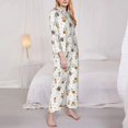 thumbnail image 3 of Fotbe Bees And Flowers Conjunto de Pijama de Manga Larga para Mujer con Estampado, Ropa de Dormir de 2 Piezas, Conjunto de Casa Suave y Cómodo con Bolsillos-Large, 3 of 7