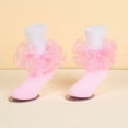 thumbnail image 2 of Wxirdiow Socks for Kids Girls Girls Ruffle Socks Toddler Double Lace Sock Turn Cuff Frilly Dress Socks Pageant with Ruffles Little Baby Girl Kids Pink Size,6-8 Years, 2 of 9