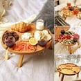 thumbnail image 4 of Walbest 9.45 in x 4.33 in Mini Folding Table Compact Wood Table Outdoor Wine Glass Holder Picnic Table for Garden, 4 of 7