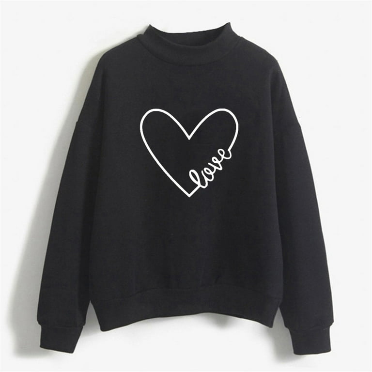 CYMMPU Women's Crewneck Pullover Clearance Trendy Comfy Clothes for 2023  Love Heart Printing Pullover Valentine's Day Pullover Sweatshirts for  Womens