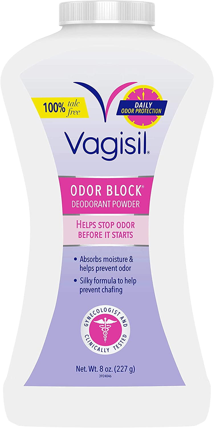 Vagisil Odor Block Feminine Deodorant Powder for Women, Talc-Free, Gynecologist Tested, 8 Ounce (Packaging May Vary)