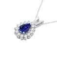 thumbnail image 2 of Mauli Jewels Engagement Necklace for Women 2.21 Carat Beautiful Diamond And Pear Shape Gemstone Pendant 4 prongs 10K White Gold With 18'' Rope Chain|Silver Chain, 2 of 7