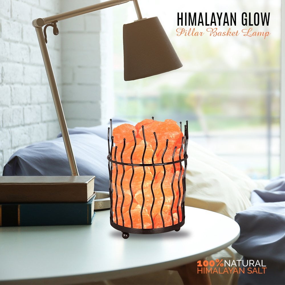 Himalayan Glow Natural Salt Pillar Basket Night Lamp With