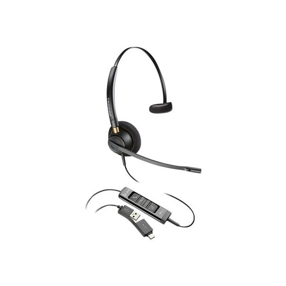 Poly EncorePro 515 - Headset - on-ear - wired - USB-C, USB-A