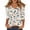 Beige, variant on Women’s V Neck Casual Loose Fit Blouse with Half Sleeves Featuring Tropical Palm Tree and Surfboard Print Top Blue S
