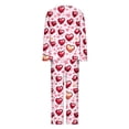thumbnail image 5 of Hueook Valentine Day 2 Piece Set Valentines Day Pj Women's Casual Valentine's Day Non Positioning Printed Long Sleeved+cropped Pants with Pockets Home Sports Pajamas Set Pink L, 5 of 6
