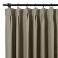 thumbnail image 3 of TWOPAGES 52 W X 108 L Inch Length Curtain Pinch Pleated Header Light Filtering Drape Linen Blend Drapery for Bedroom, 1 Panel, Oak, 3 of 6