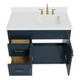 thumbnail image 6 of Ariel Hamlet 43 In. Right Offset Rectangle Sink Vanity With White Quartz Countertop In Midnight Blue, 6 of 11
