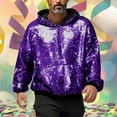 thumbnail image 2 of Zylarhe Men Carnival Sequin Flip Over Special Trend Hooded Sweatshirt Casual Loose Foreign Trade Fashion Business Sports Sweatshirt Mens Large Tall Sweatshirt, 2 of 4