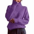 thumbnail image 3 of Women'S Turtle Neck Sweater Fall Winter Long Sleeve Chunky Knitted Trendy Pullover Tops S, 3 of 9