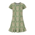 thumbnail image 4 of Abcomgle Summer Dresses for Girls Casual A-Line Short Sleeve Midi Dress Boho Basic Ruffle Hem Swing Skirt with Pockets for 4-14t Kids, 4 of 4