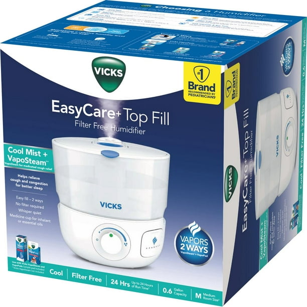Vicks, Cool Mist Ultrasonic Humidifier VUL585, 400 sq ft, White