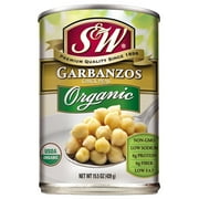 S&W Organic Garbanzo Beans Chick Peas - 15.5 oz. Can