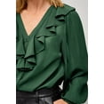 thumbnail image 3 of Ellos Plus Size Ruffled Button Front Blouse, 3 of 4