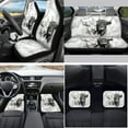 thumbnail image 2 of Yuyamidu White Marble Print Car Seat Covers Full Set with Carpet Mats Highland Cow Steering Wheel Cover Seat Belt Cover Coaster Gear Shift Knob Cover Set Universal Fit, 15 Piece, 2 of 6
