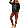 thumbnail image 2 of INSPIRE CHIC Women's Sleepwear Pajama Soft Round Neck Winter Elk Loungewear Sets XL Black, 2 of 5