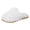 White, variant on Womens Ruffle Slide Slippers Sequin Embellishments Cushioned Footbed Comfy Open Toe House Shoes for Lounge Winter Wear