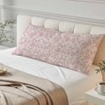 thumbnail image 4 of Farmhouse Pink Long Body Pillow Covers, Vintage Flower Leaf PlantsPlant Soft Breathable Throw Pillow Cases with Invisible Zipper, Decorative Pillowcase Pillows Protectors for Sofa Bed Couch 20"x60", 4 of 9