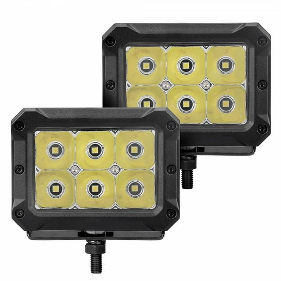 Go Rhino Driving/Fog Light 753003023SBS Driving/Fog Light; Bright Series; LED Bulb; 4 Inch X 3 Inch Square; Spot Beam; Clear Polycarbonate Lens; Black Aluminum Housing; Surface Mount
