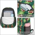 thumbnail image 4 of Football Stripe Darkgreen Pattern 17" Waterproof Oxford School Backpacks for Teens, S-Shape Padded Straps, for School, Travel, Hiking, Camping, 4 of 5