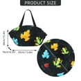 thumbnail image 4 of Tropical Frogs Palm Leaf 2-in-1 Foldable Picnic Blanket Tote Bag Shoulder Handbag, Large Circular Outdoor Mat for Beach Camping Park, 4 of 5