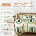 thumbnail image 6 of Mid-Century Modern Duvet Cover Set Queen Size, Art Geometric Abstract Green 4 Piece Soft Microfiber Bedding Set with 1 Duvet Cover, 1 Flat Sheet, 2 Pillowcases, 6 of 9