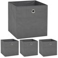 thumbnail image 1 of vidaXL Boîtes de Rangement 4 Pcs Tissu Non Tissé 32x32x32 cm Gris, 1 of 5