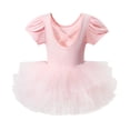 thumbnail image 4 of HAYIMI Child Girls Ballet Dress With Mesh Skirt And Back Rhinestone Detail Short Sleeve Tutu Leotard For Dance Performance And Party Trendy Special Occasion Back To School Swing Flowy Kids Sundress, 4 of 8