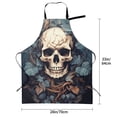 thumbnail image 5 of Picia Vintage Leaf Flower Skull Waterproof Apron for Unisex Adult - Adjustable Bib Apron with Pockets, Ideal for Cooking, Gardening, Painting, and Household Chores, 5 of 9