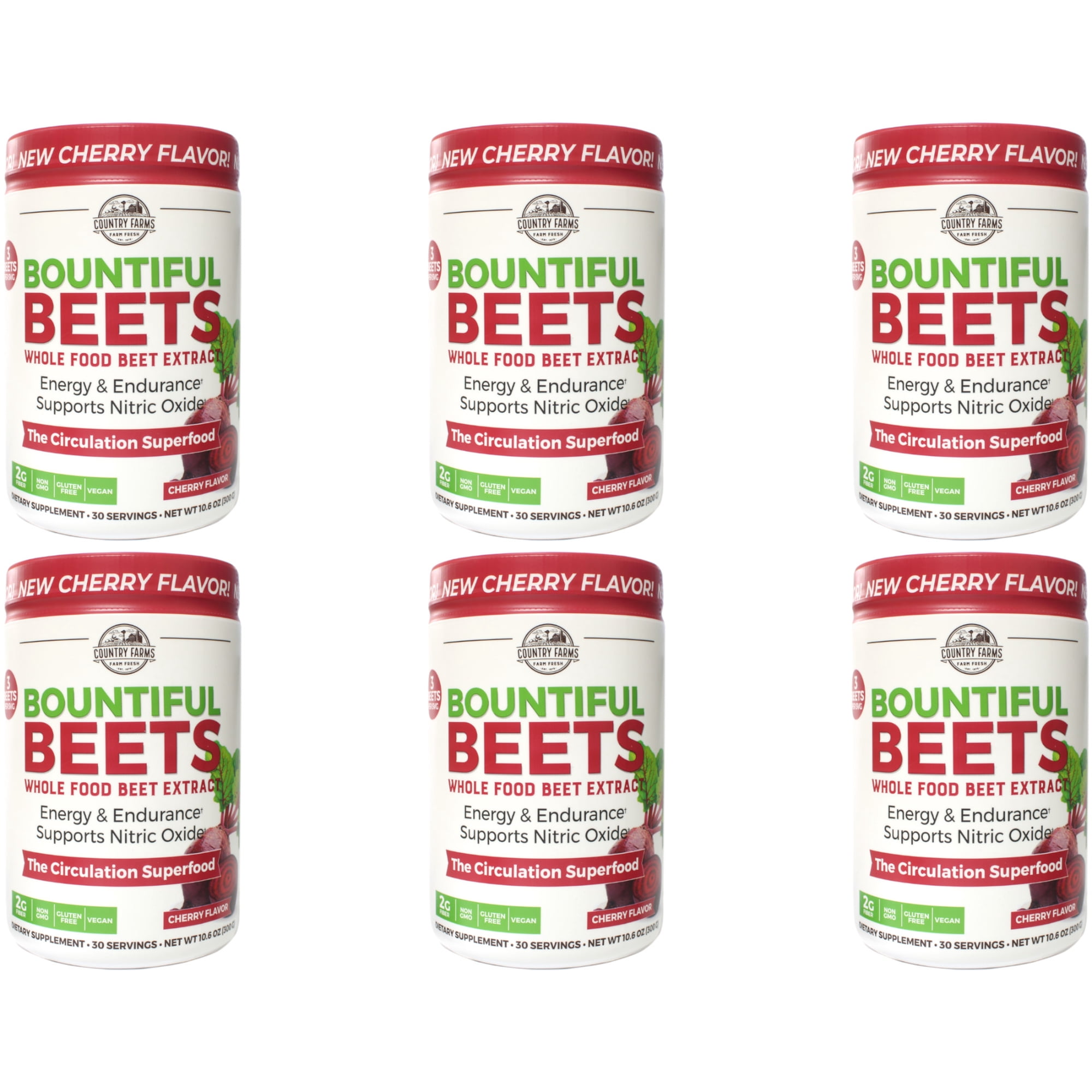Country Farms Bountiful Powder Beets Extract, Natural Flavor, 10.6oz 6-Pack