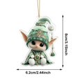 thumbnail image 2 of Christmas Flat Acrylic Ornaments, Cute Mini Hanging Pendants Xmas Tree Decorations, Car Interior Rearview Mirror Hanging Decor Festive Small Gift, C, 2 of 6