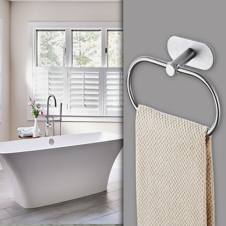 YAYINLI Hand Towel Holder - Towel Ring for Bathroom, Wall Mount Towel Rack Self Adhesive Stainless Steel Towel Bar,No Drillin