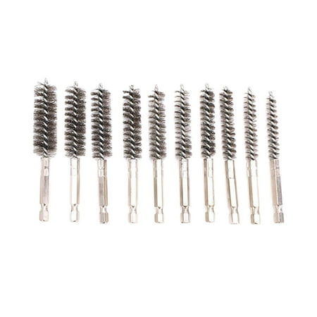 

10 Pieces Tube Brush Pipe Brush Assorted Paint Remover Wire Brush Bore Cleaning Brush for Polishing Ports Machining Cylinders Cleaning Tool
