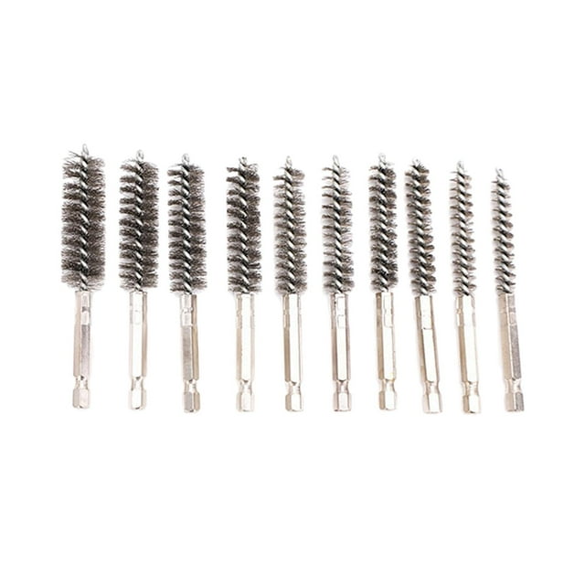 10Pcs Brosse de Nettoyage d'Alésage Brosse Hexagonale Assortie pour la Fabrication de Roulements