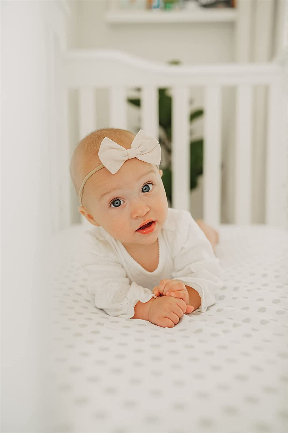 NODNAL CO. Gray and White Cotton Playard/Portable Crib/Mini Crib Fitted Sheet Set, 100% OEKO-TEX Cotton, 3 Pieces, for Baby Girl or Boy Infant/Toddler Nursery Bedding, Gender Neutral