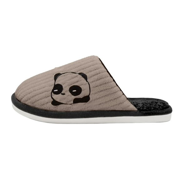 TJAZFJPA Women's Slippers with Arch Support Wide Width Women Animal Slippers Cute Panda Soft Slippers Warm Indoor Outdoor Slippers Lightweight Home Shoes Slippers for Women Black Leather